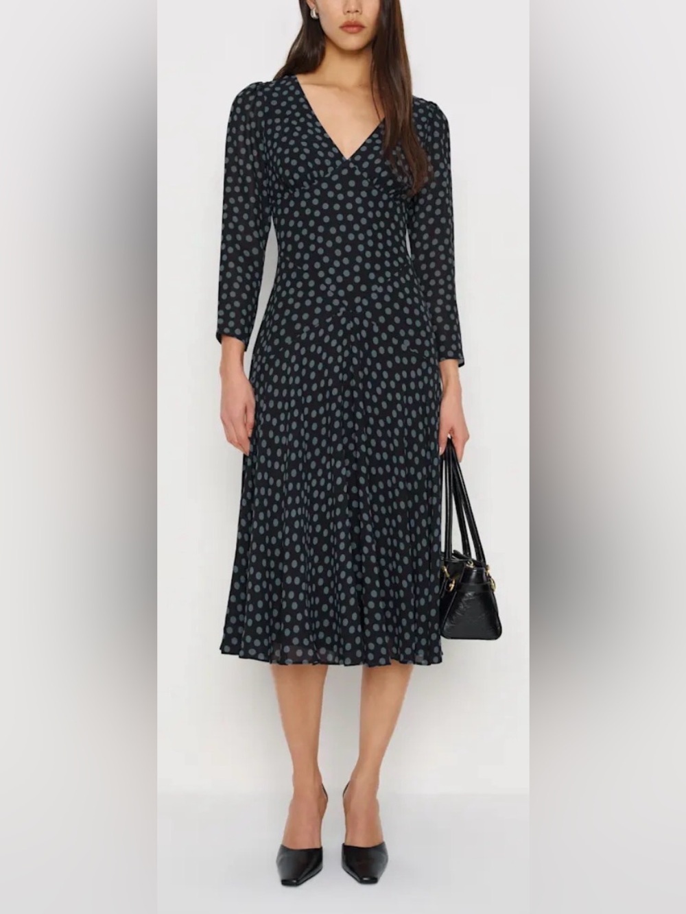 NEW Reformation Maureen Long Sleeves cosmic Dot Dress sz 2